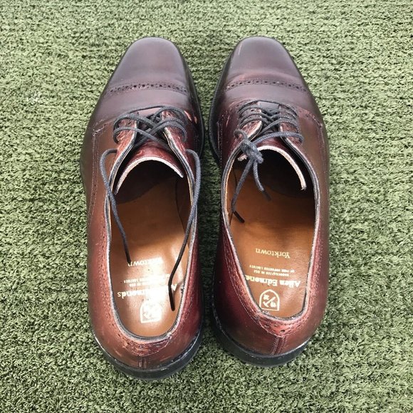 Allen Edmonds “Yorktown” Men Burgundy Dress Shoe Derby Brogue Blucher Sz 9.5B main image 8